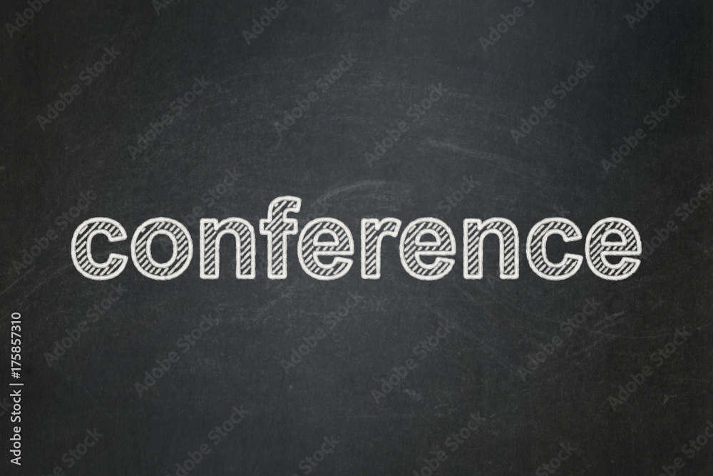 Fototapeta premium Finance concept: Conference on chalkboard background