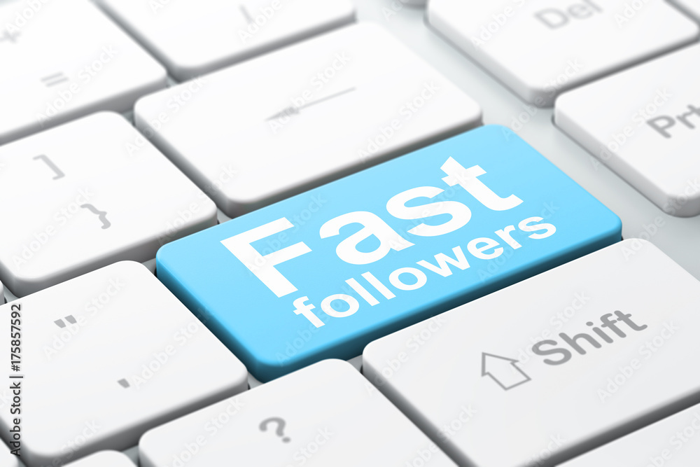 Business concept: Fast Followers on computer keyboard background Business concept: Fast Followers on computer keyboard background