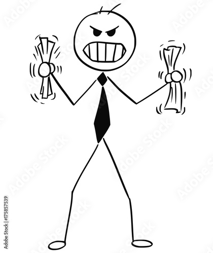 Angry Businessman crumpling two sheets of paper