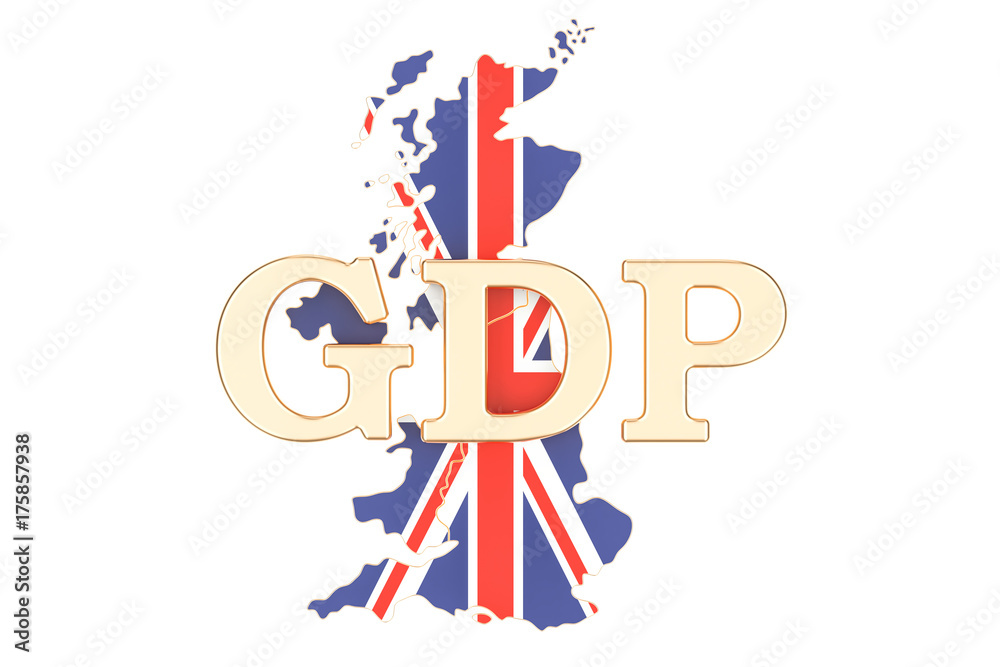 gross domestic product GDP of United Kingdom concept, 3D rendering