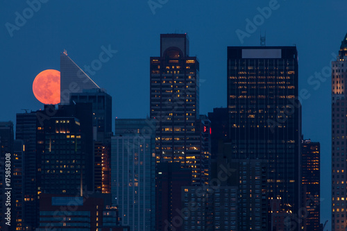 Sticker Moon over New York City