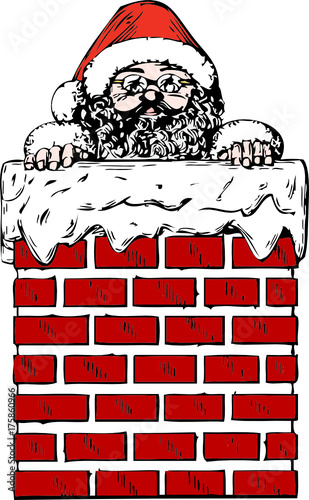 Santa in chimney