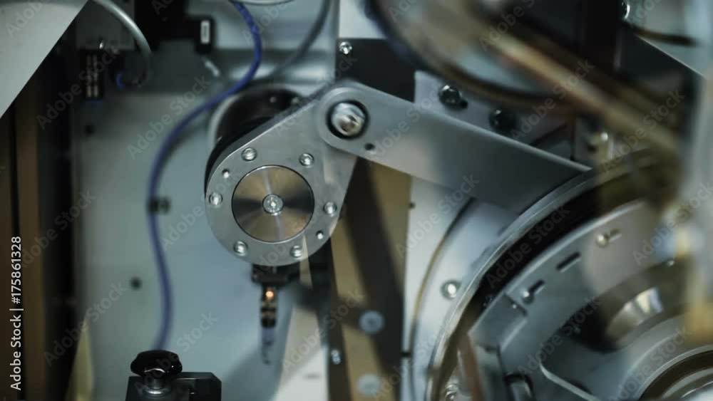 Mechanism at the factory. Gear system rotation Mechanism at the factory. Gear system rotation