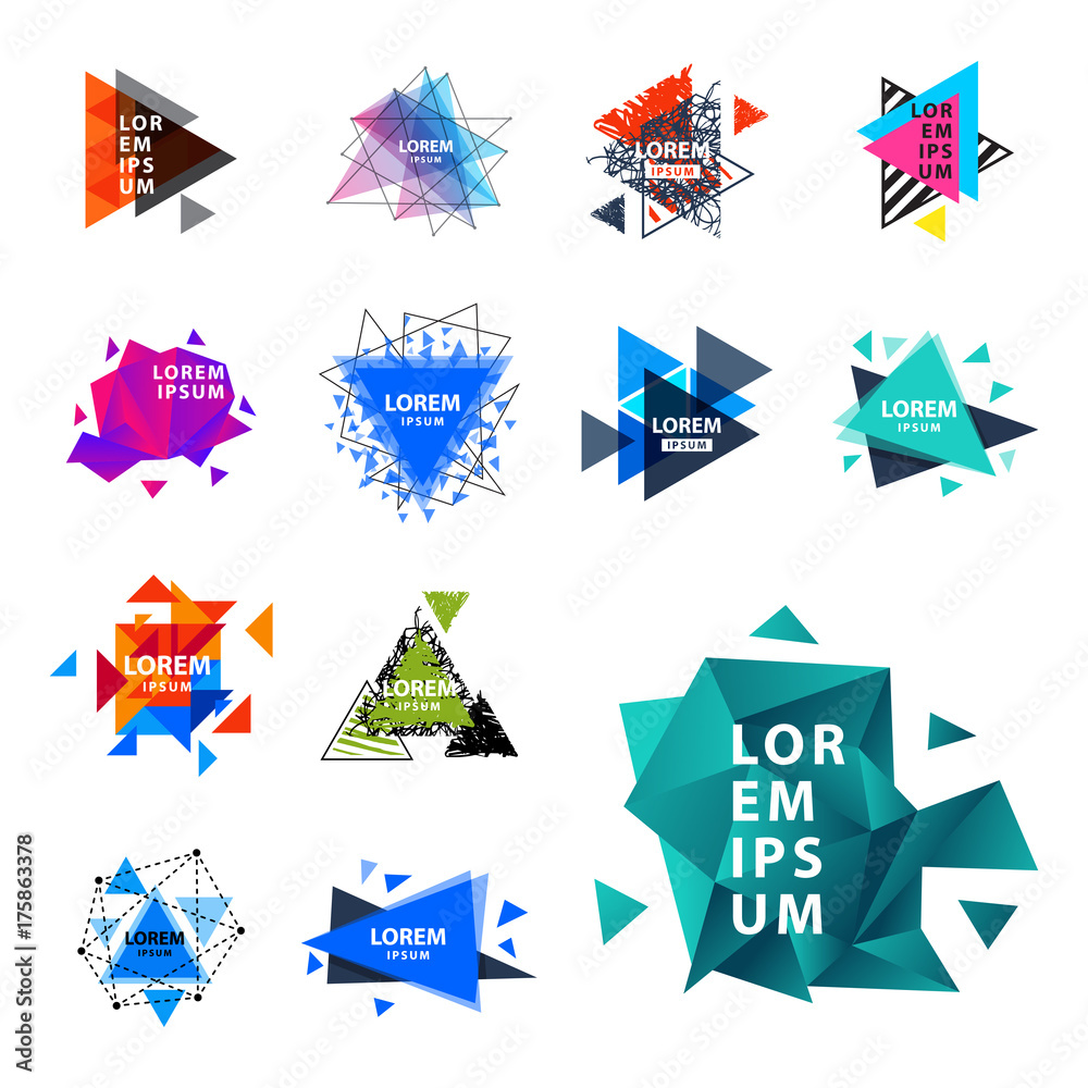 Sacred geometry triangle abstract logo figures elements mystic polygon creative triangulum vector illustration Sacred geometry triangle abstract logo figures elements mystic polygon creative triangulum vector illustration