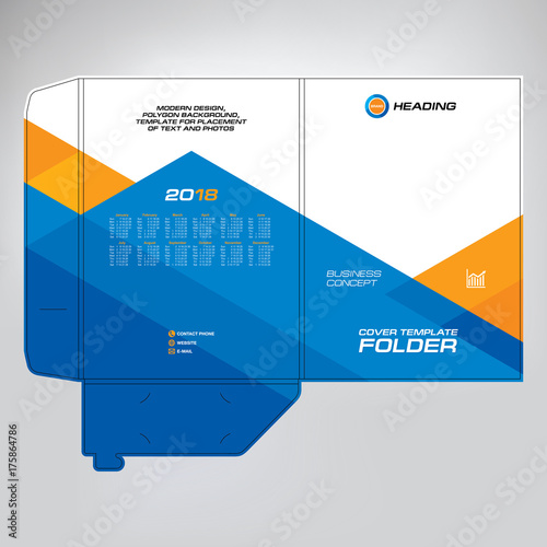 
Cover design for folder, brochure, catalogue, layout for placement of photos and text, creative modern design of geometric elements