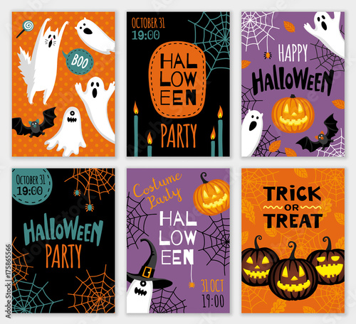 Collection of halloween banner templates.