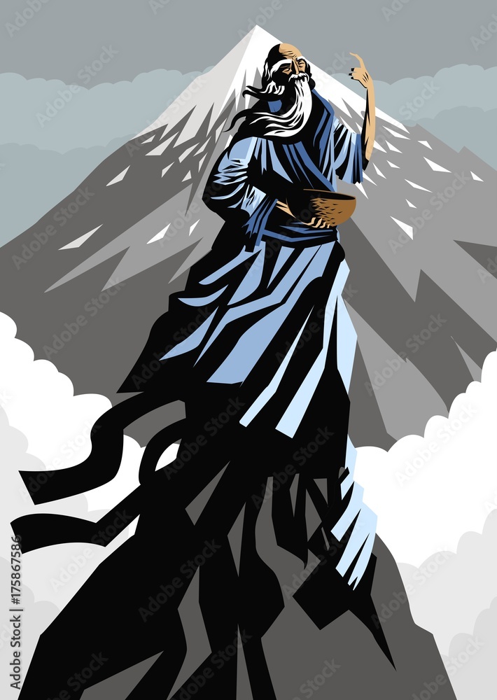 Fotografie great chinese philosopher thinker on moutain peak