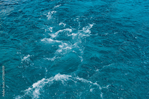 Natural background of blue-green sea water.