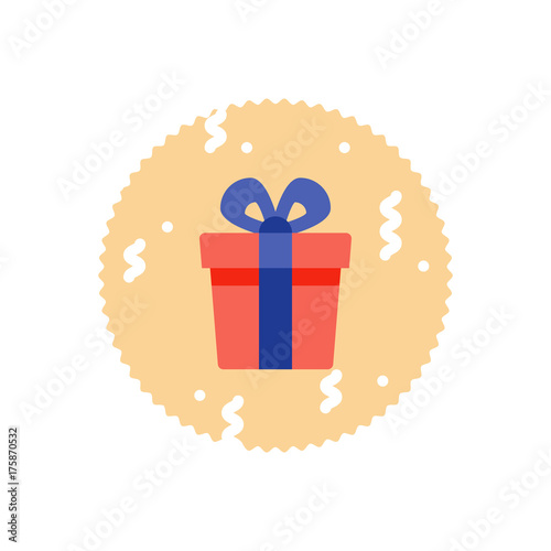 Loyalty reward prize, surprising gift box, super present, birthday gift, flat icon