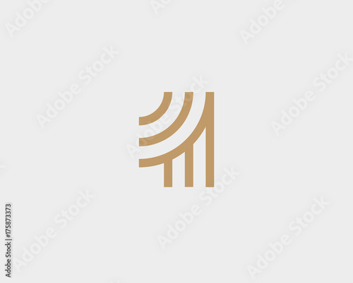 Linear number 1 creative logotype. Numeral logo icon vector design.