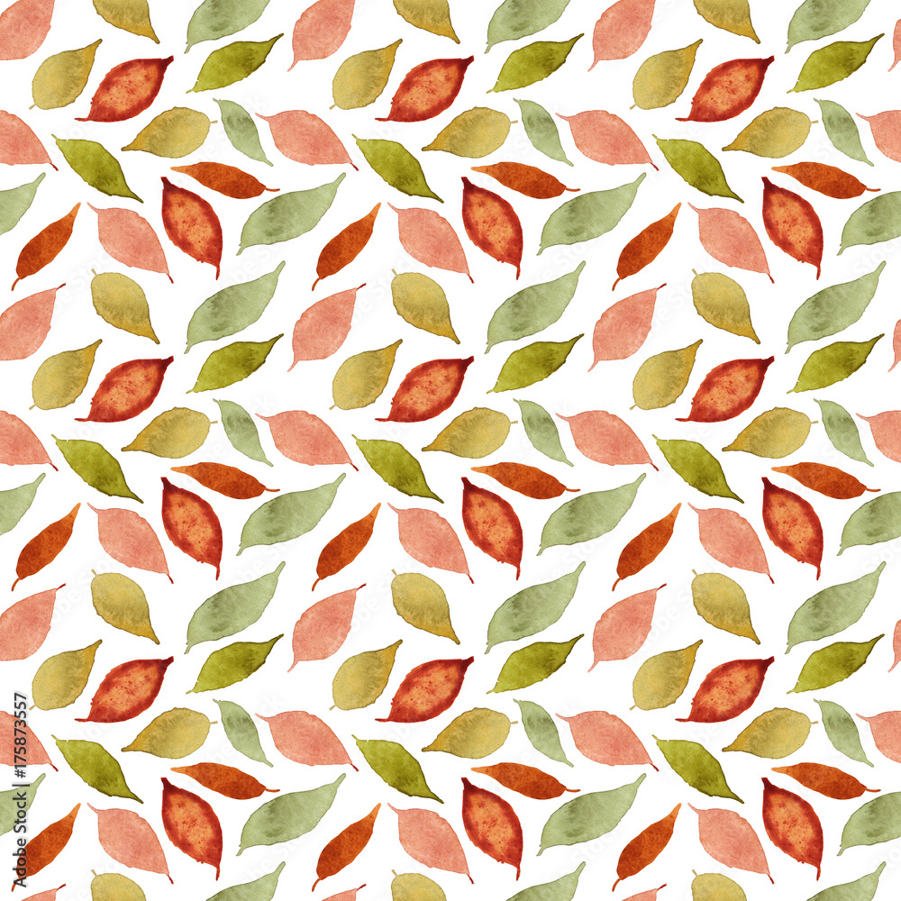 Abstract seamless pattern with watercolor leaves Abstract seamless pattern with watercolor leaves