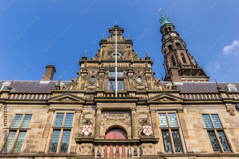 Facade of the main university building of Leiden