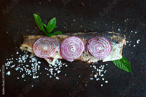 Herring with onion photo