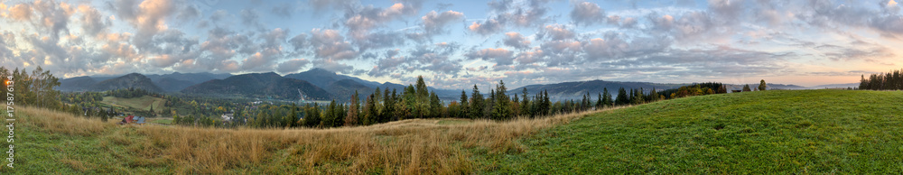 Tatra Mountains - Panorama with view on Giewont Tatra Mountains - Panorama with view on Giewont