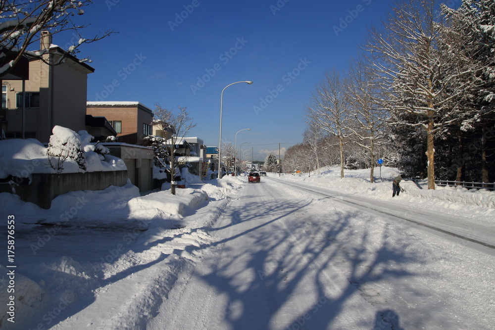 Snow scenery in Sapporo city, Hokkaido