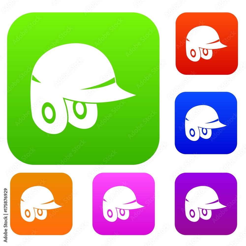 Baseball helmet set color collection Baseball helmet set color collection
