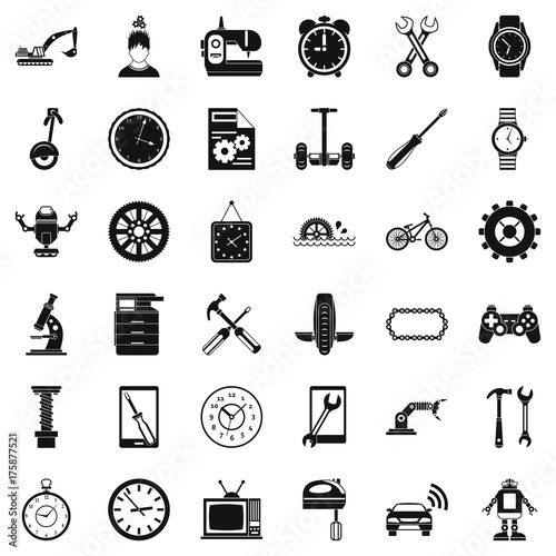 Screwdriver icons set, simple style