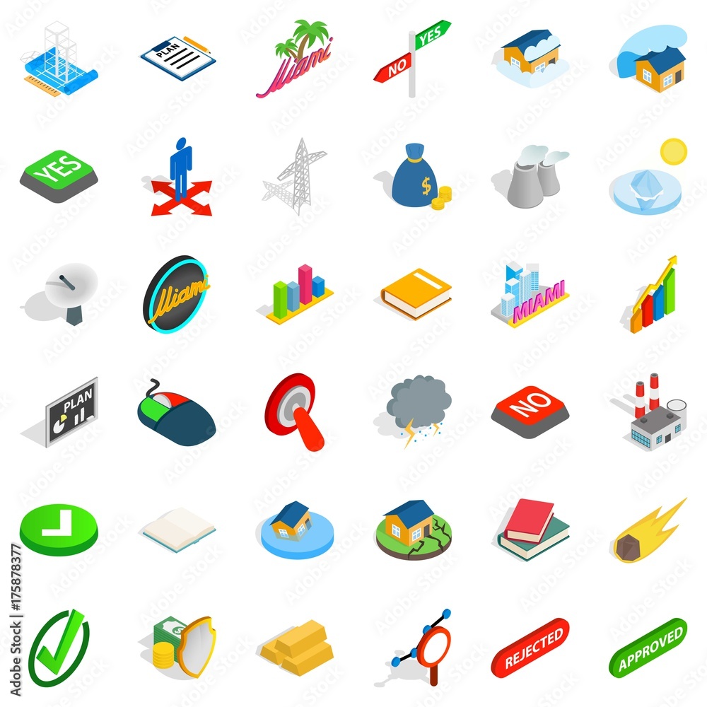 Nice emblem icons set, isometric style Nice emblem icons set, isometric style