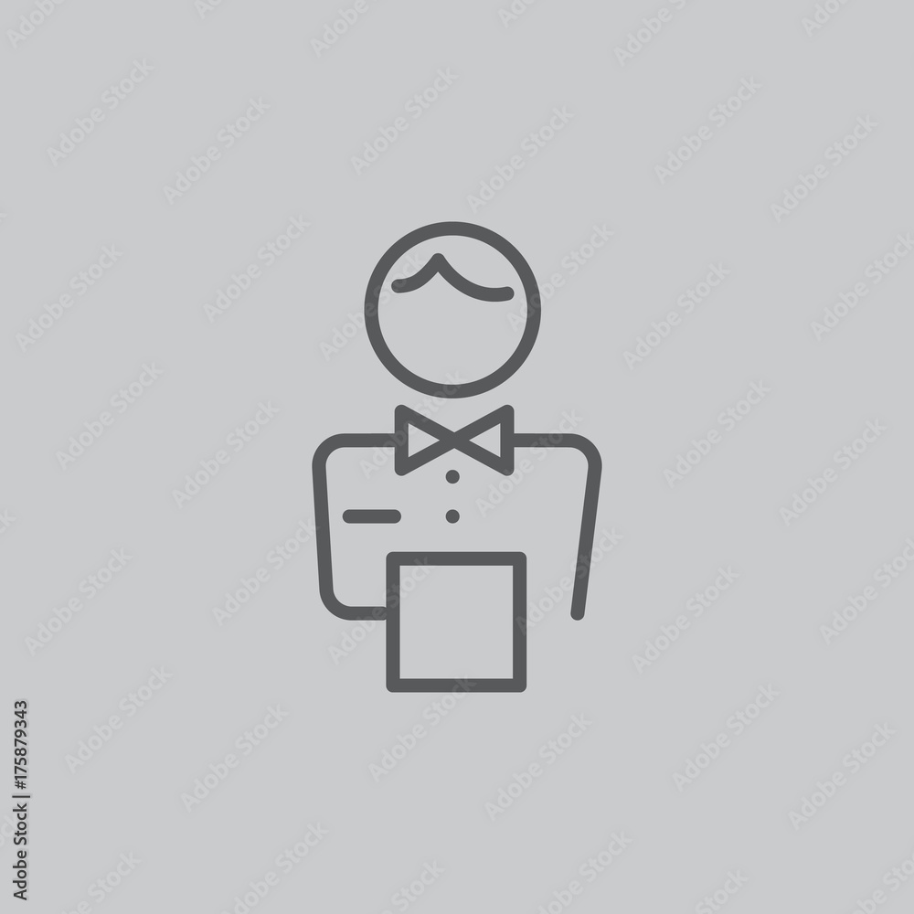 elegant waiter character icon elegant waiter character icon