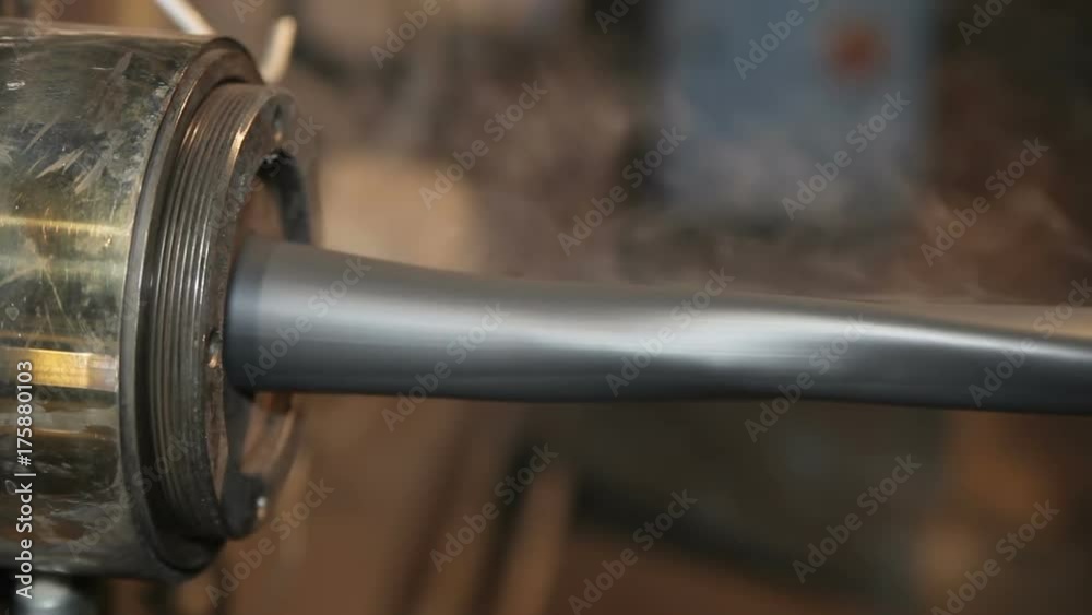 Manufacture of power cable. Applying an insulation layer to the cable Manufacture of power cable. Applying an insulation layer to the cable