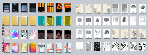 Set of trendy various geometric cover brochure photo