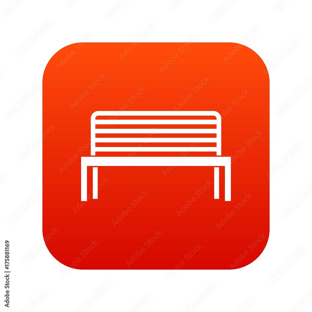 Bench icon digital red Bench icon digital red
