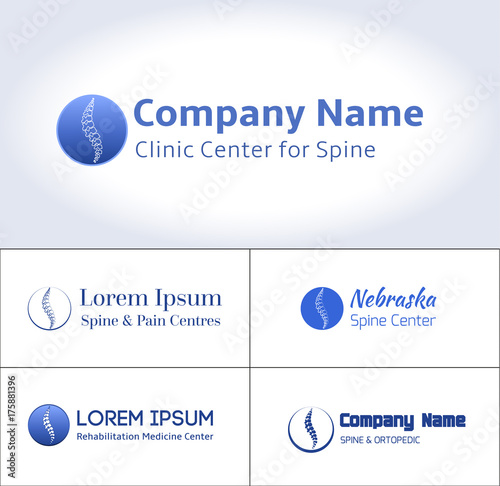 Vector logo template. Spine pain medical center, clinic, institute, rehabilitation