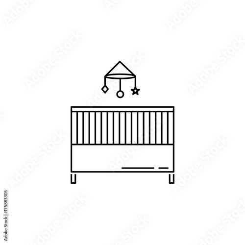 Baby bed icon