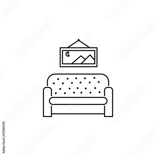 sofa and picture icon © gunayaliyeva