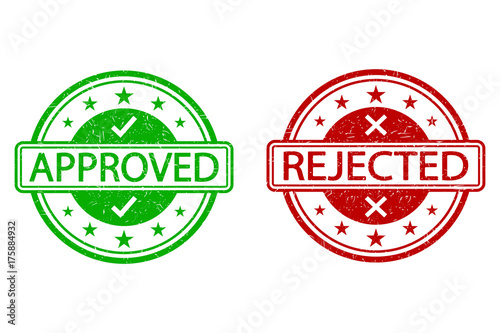 Approved, rejected. Stamp. Vector. Isoloted.