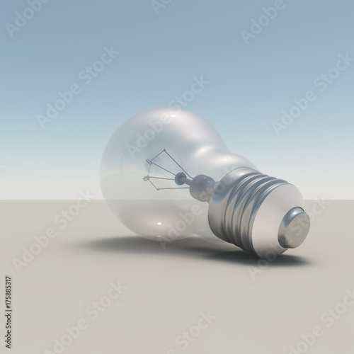 Light bulb. 3D rendering