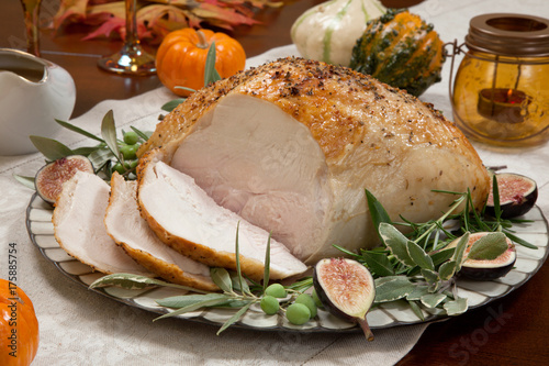 Carving Mediterranean Style Whole Roasted Turkey Breast