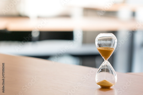 Sand clock, business time management concept