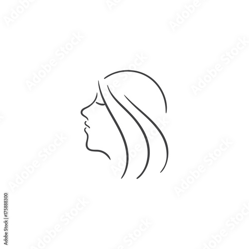beauty hair girl vector illustration