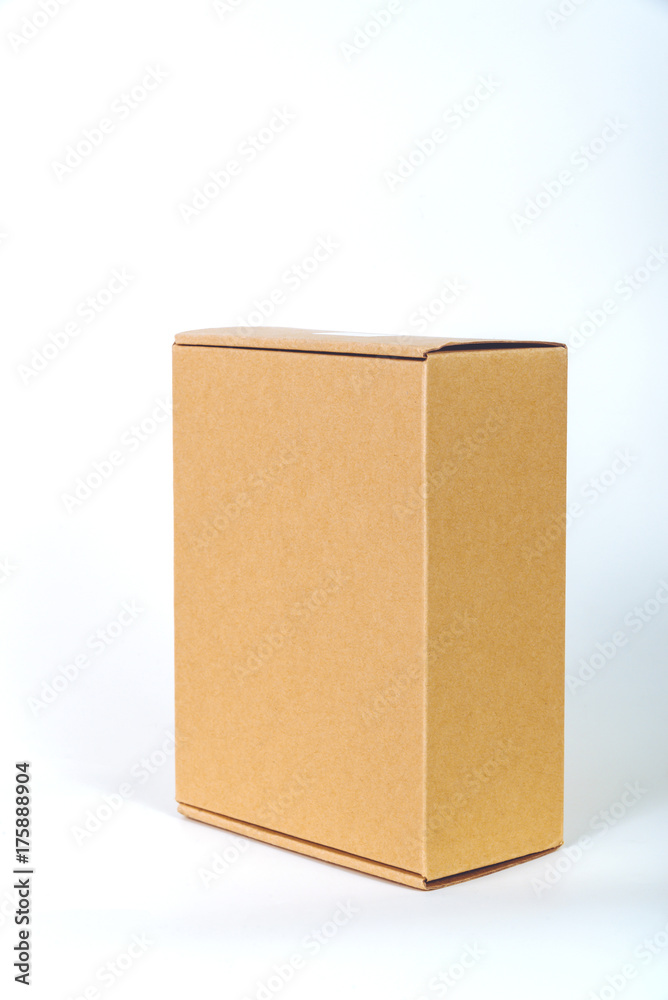 Brown tray or brown paper package or cardboard box with soft shadow. Brown tray or brown paper package or cardboard box with soft shadow.