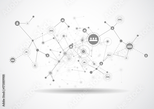Abstract connecting dots and lines. Connection science background. Vector illustration