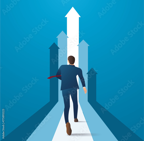 businessman running to succeed in a career vector illustration photo