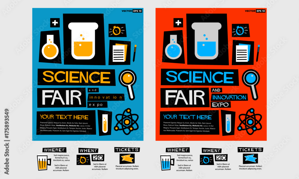 Science Fair and Innovation Expo (Flat Style Vector Illustration Quote