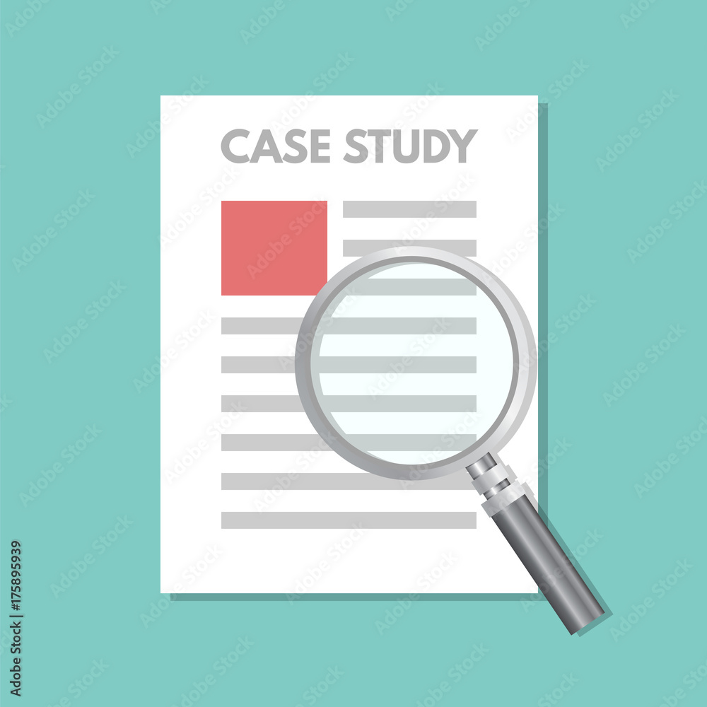 Case study concept with magnifying glass. Vector illustration. Case study concept with magnifying glass. Vector illustration.