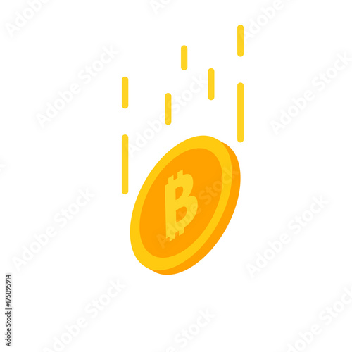  Cryptocurrency Bitcoin decline concept. Vector illustration.