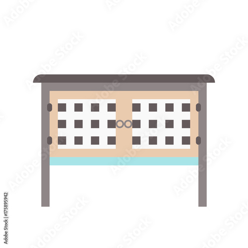 Rabbit hutch in a flat design, vector.