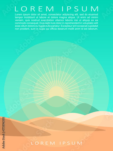 desert with dunes and the sun(the banner)