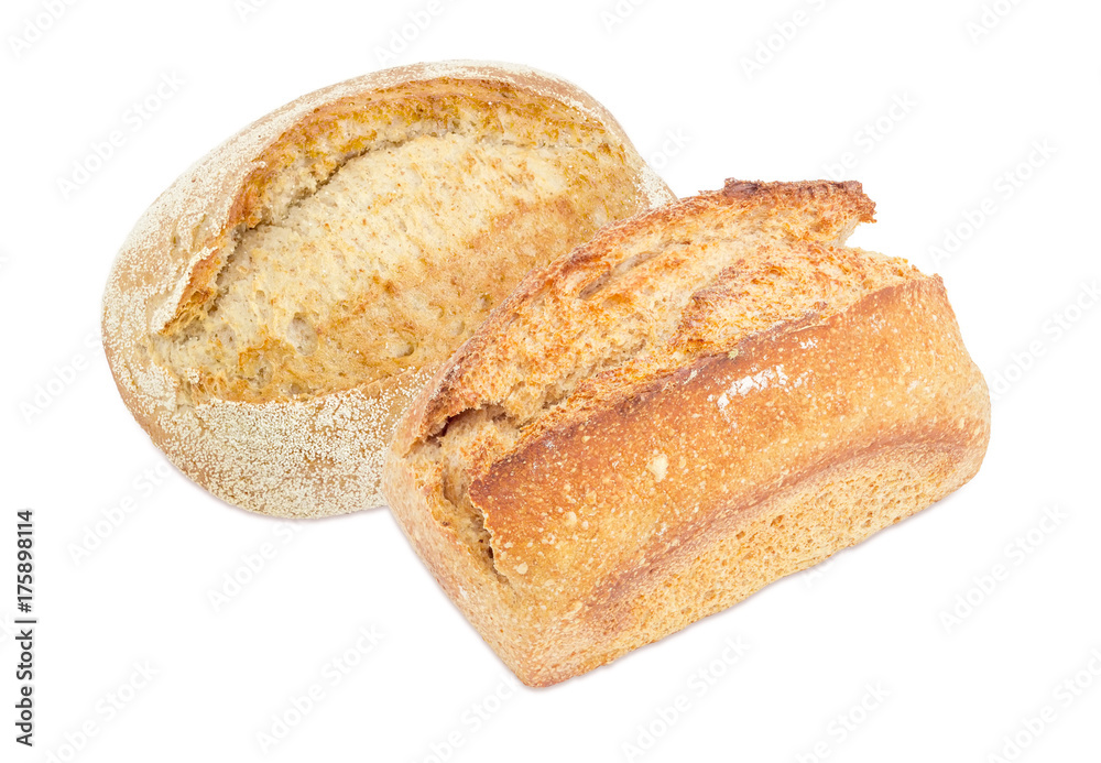 Two loafs of the different wheat sourdough bread Two loafs of the different wheat sourdough bread