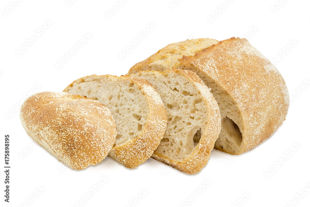 Partially sliced wheat sourdough bread with bran Partially sliced wheat sourdough bread with bran