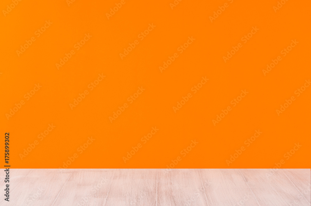 Orange halloween background with white wooden board, perspective. Orange halloween background with white wooden board, perspective.