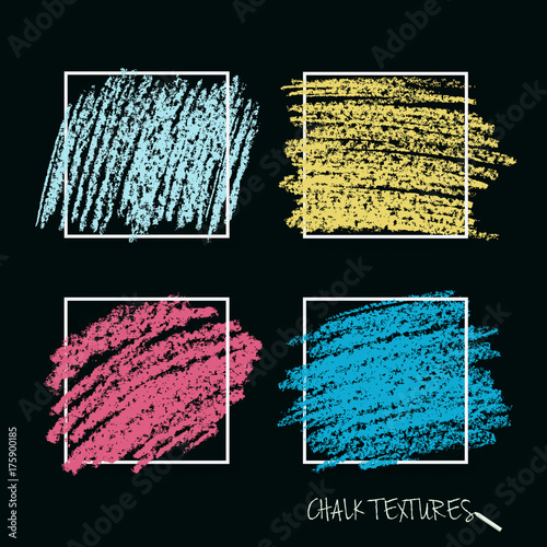 Dynamic vector strokes. Grunge texture of chalk. Wide artistic brush. Soft blue colors of the palette. Template for registration of stickers, banners, posters.