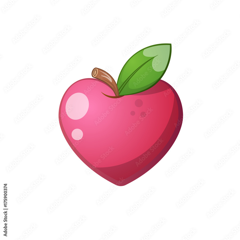 Fototapeta premium Heart fruit icon. Cartoon illustration. Vector eps 10
