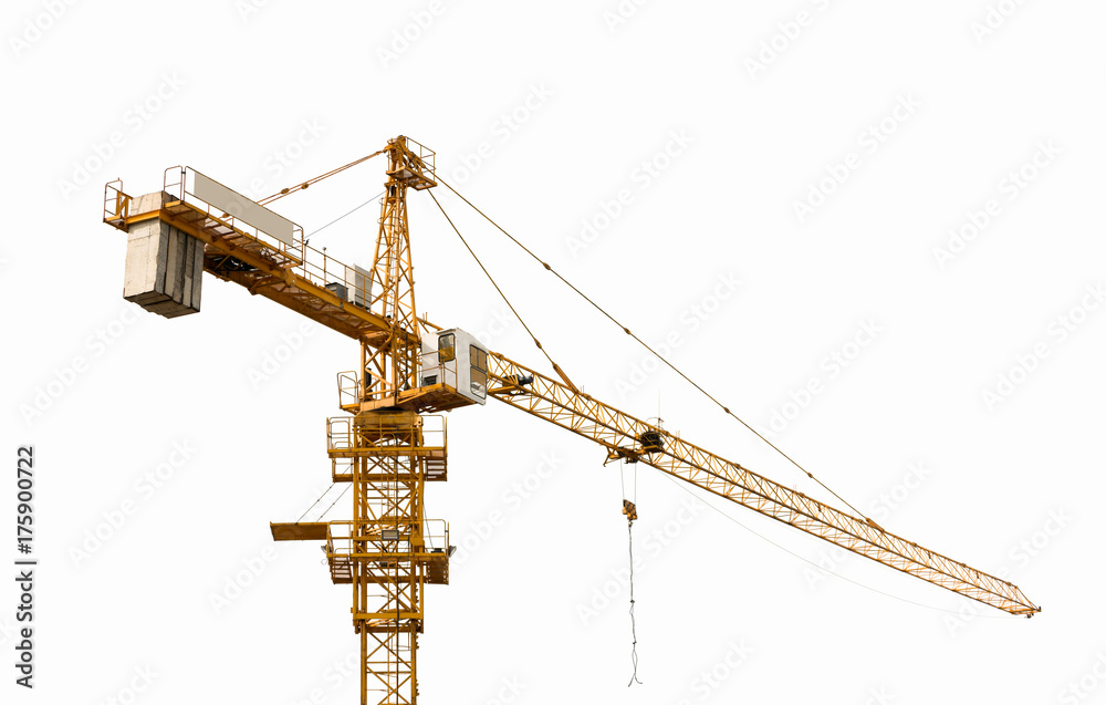 yellow hoisting crane isolate on white background yellow hoisting crane isolate on white background