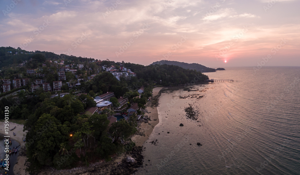 Sunset Over Patong In Phuket Province, Southern Thailand