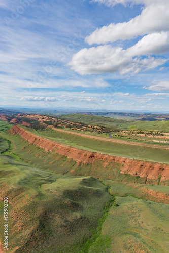 View from above Red Canyon in central Wyoming of the western United States.